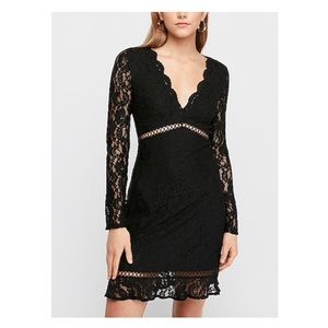 Black long sleeve lace dress